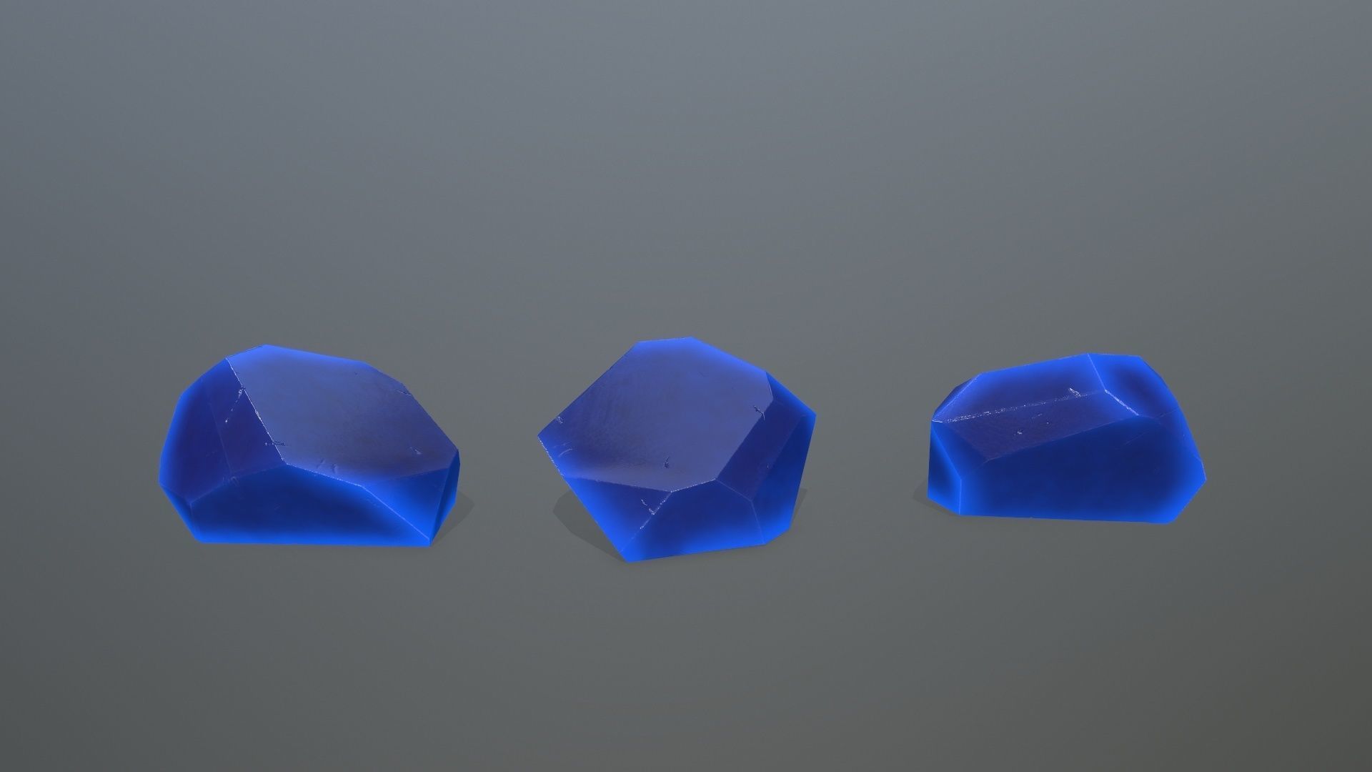 Crystal Set of glass pieces Low-poly 3D model_10