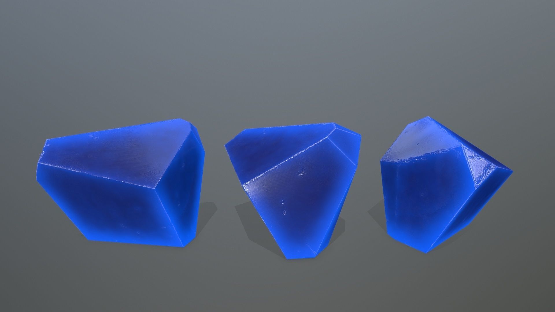 Crystal Set of glass pieces Low-poly 3D model_7