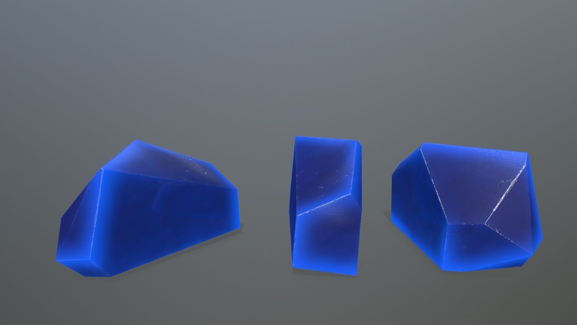 Crystal Set of glass pieces Low-poly 3D model_2