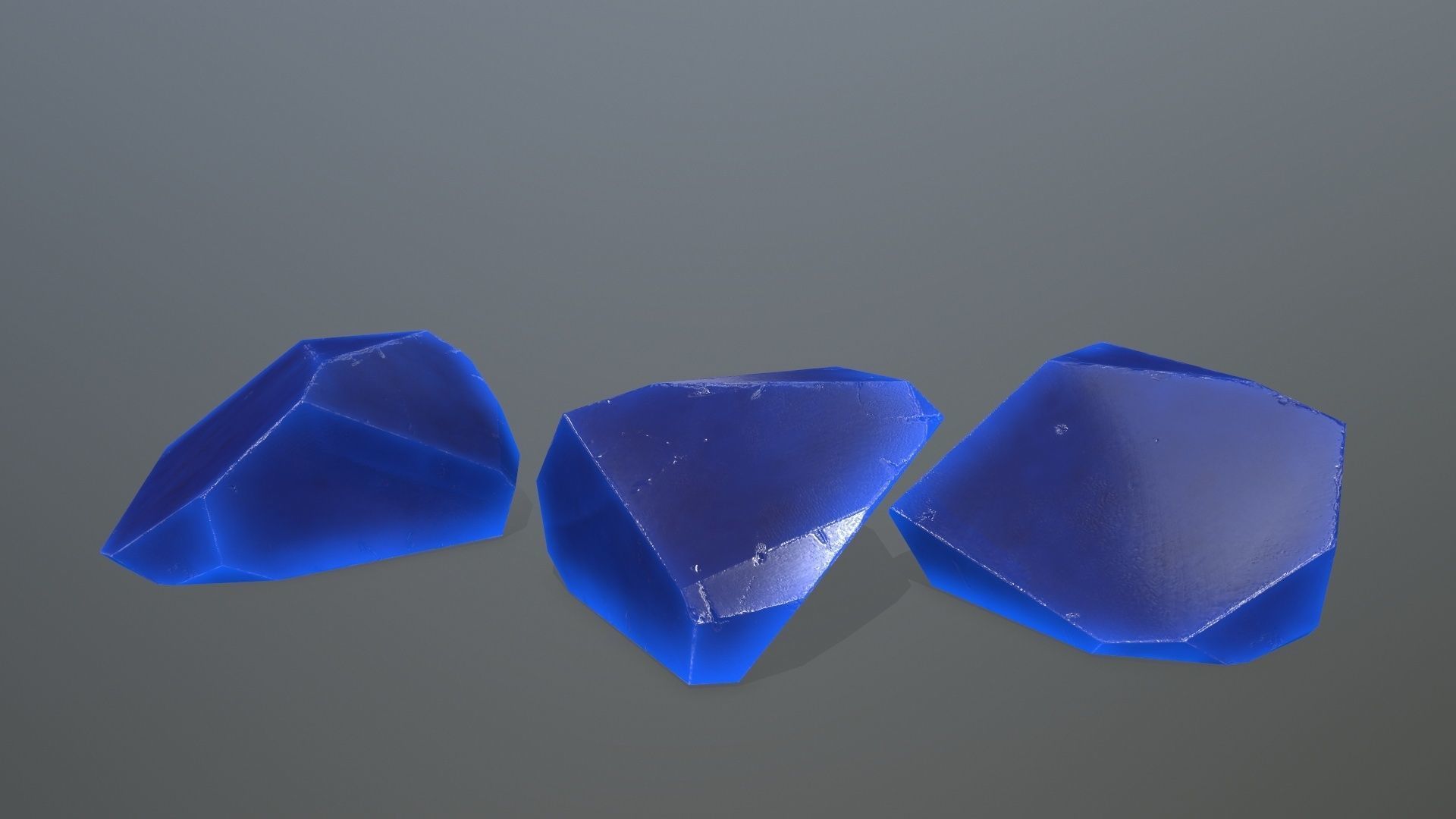 Crystal Set of glass pieces Low-poly 3D model_8