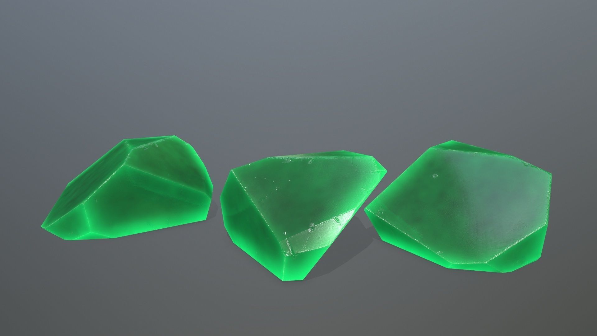 Crystal Set of gemstones Low-poly 3D model_8