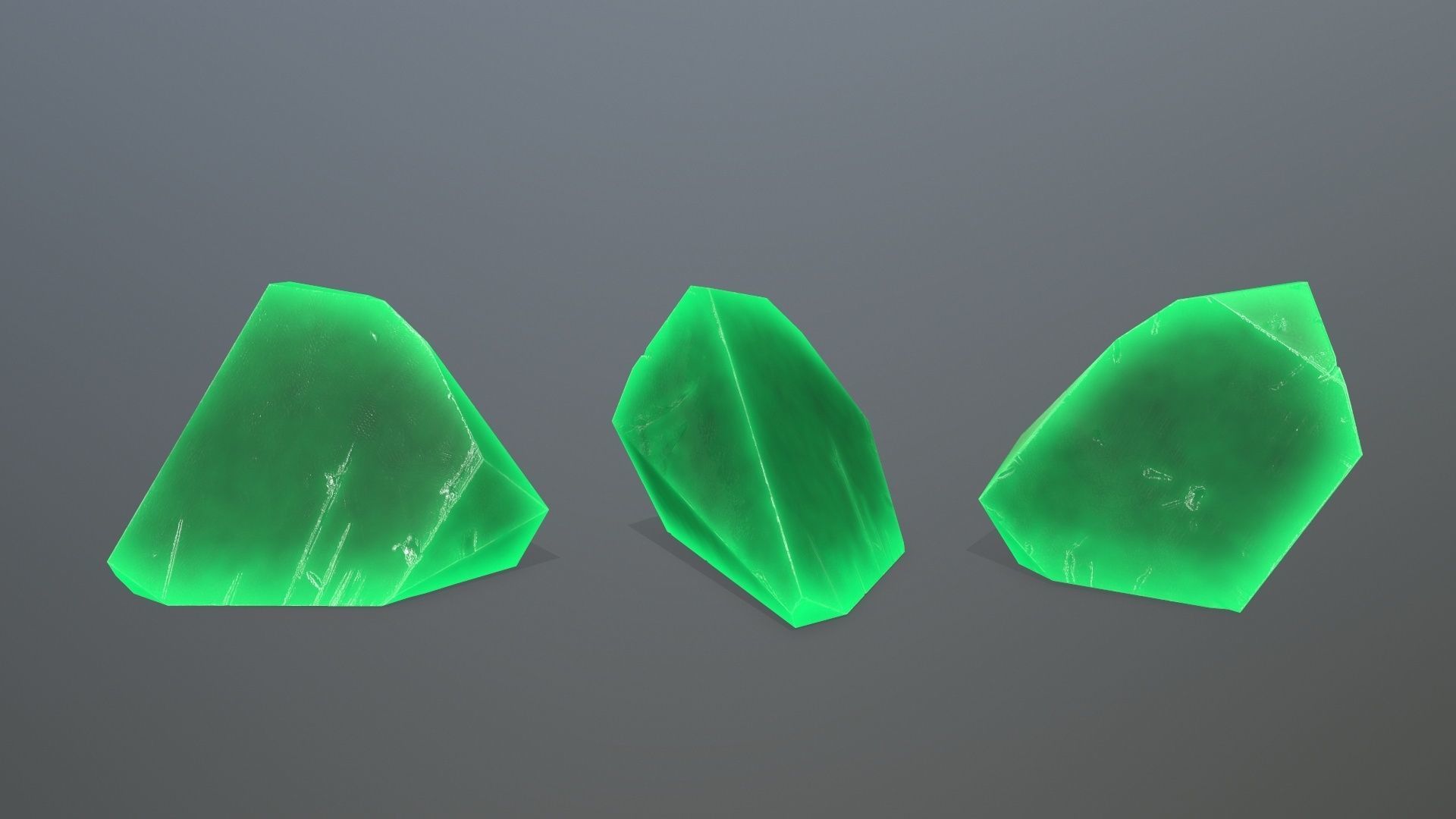 Crystal Set of gemstones Low-poly 3D model_1