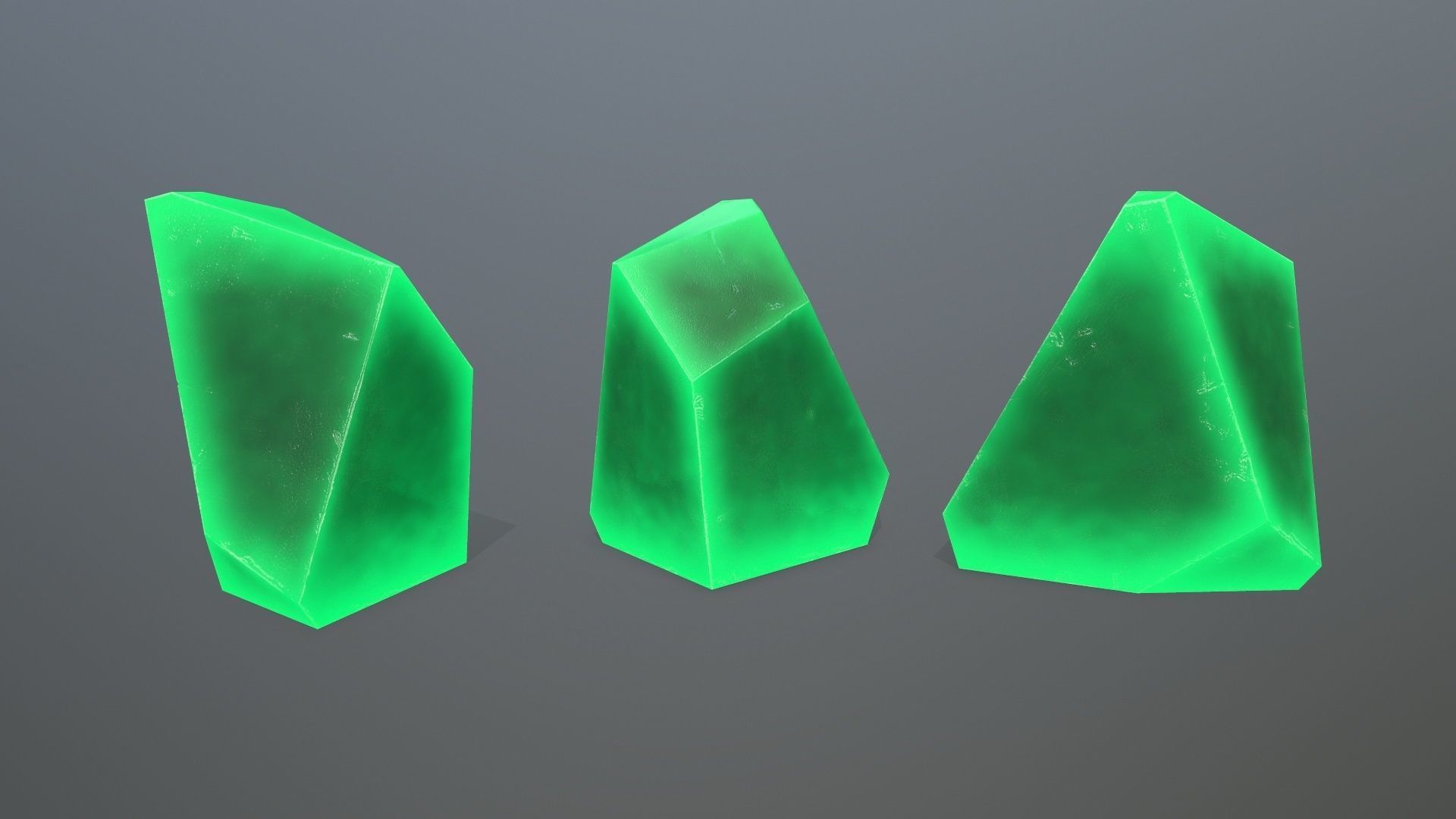 Crystal Set of gemstones Low-poly 3D model_9