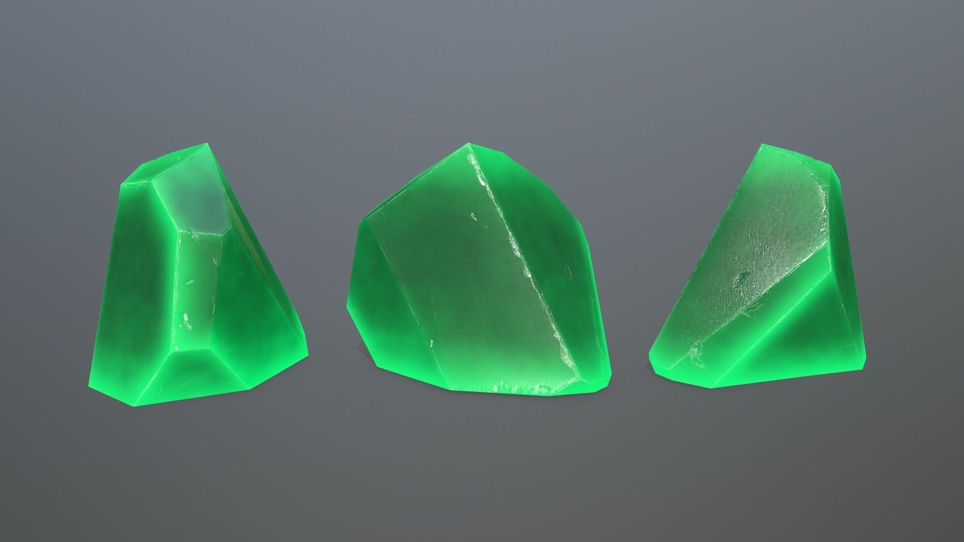 Crystal Set of gemstones Low-poly 3D model_4
