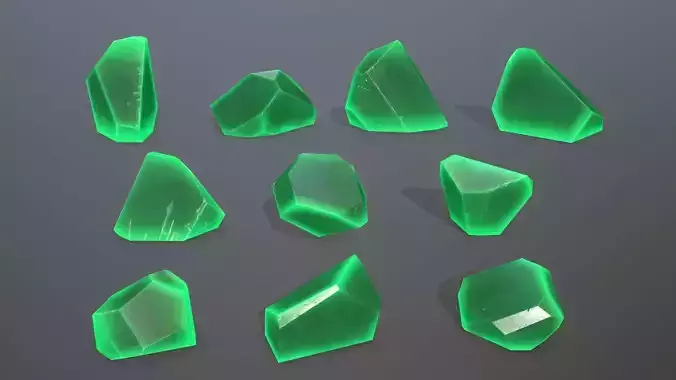 Crystal Set of gemstones Low-poly 3D model