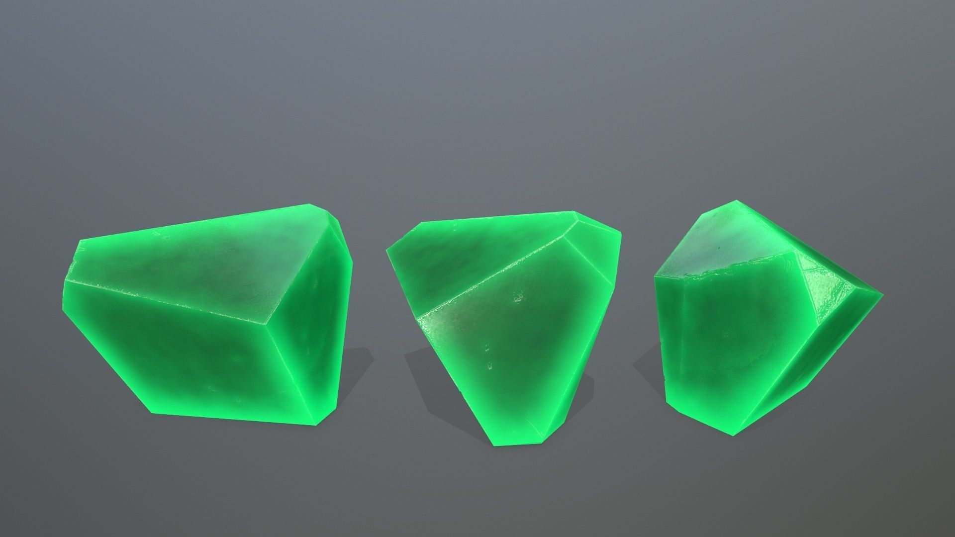 Crystal Set of gemstones Low-poly 3D model_7