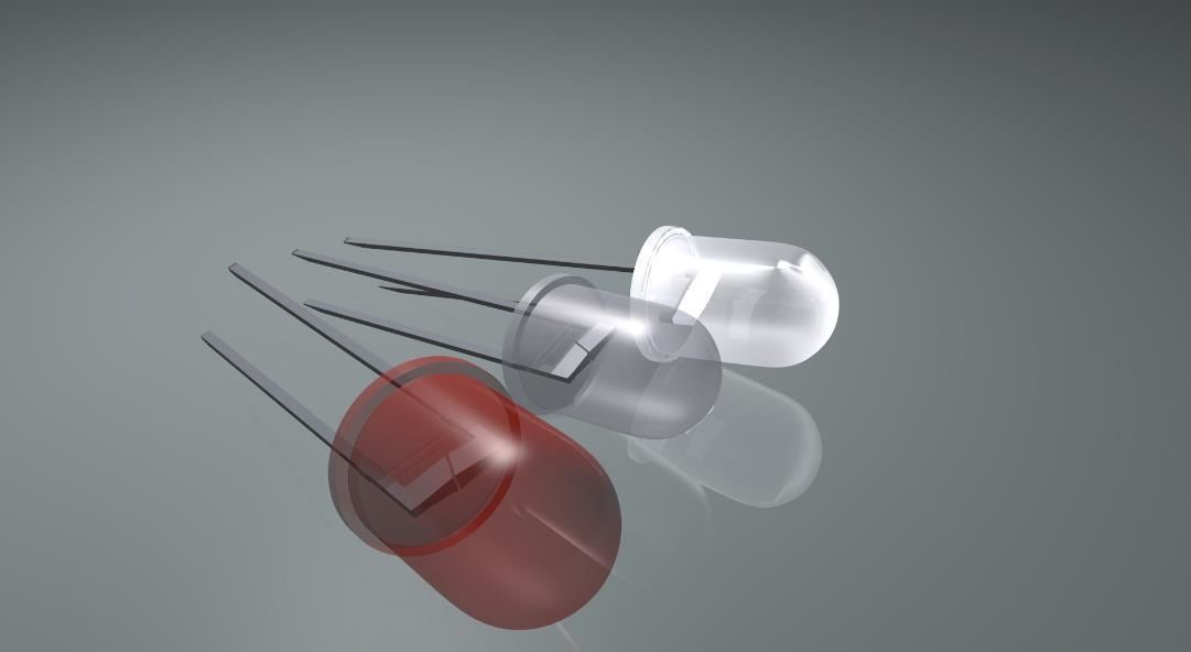 LED Small LED Bulb 1v 2v 3v Red White High Poly 3D model_1