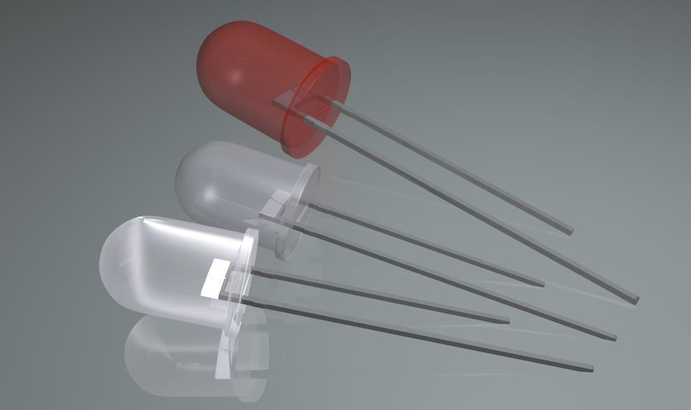 LED Small LED Bulb 1v 2v 3v Red White High Poly 3D model_4