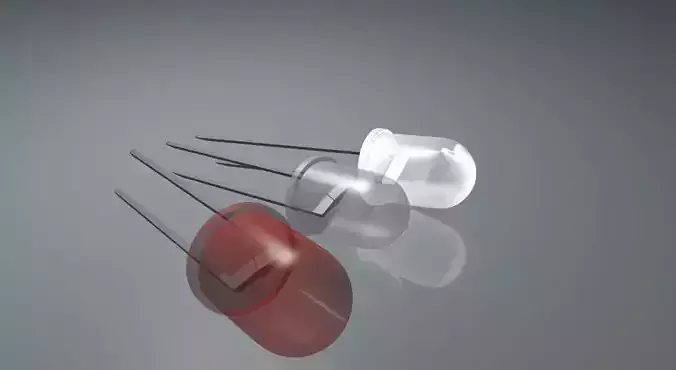 LED Small LED Bulb 1v 2v 3v Red White High Poly 3D model