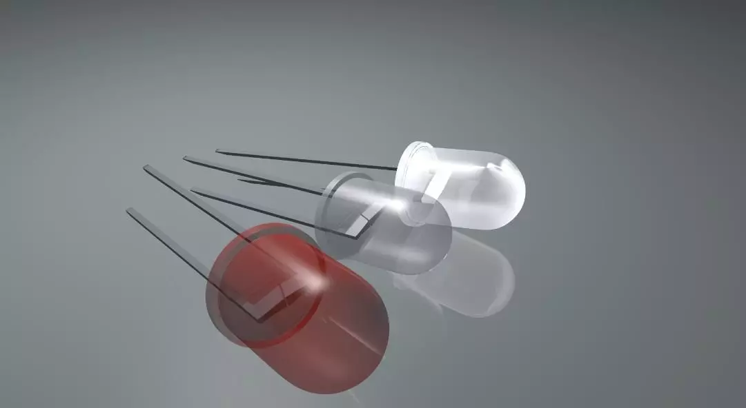 LED Small LED Bulb 1v 2v 3v Red White High Poly 3D model_0