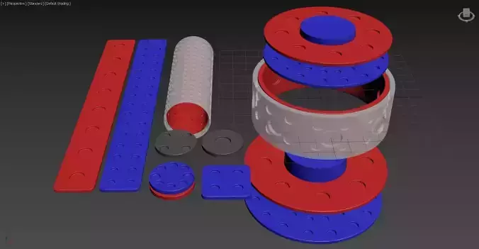 Inverted Magnetic Frictionless Axle and Bearing Kit - Concept 3D print model