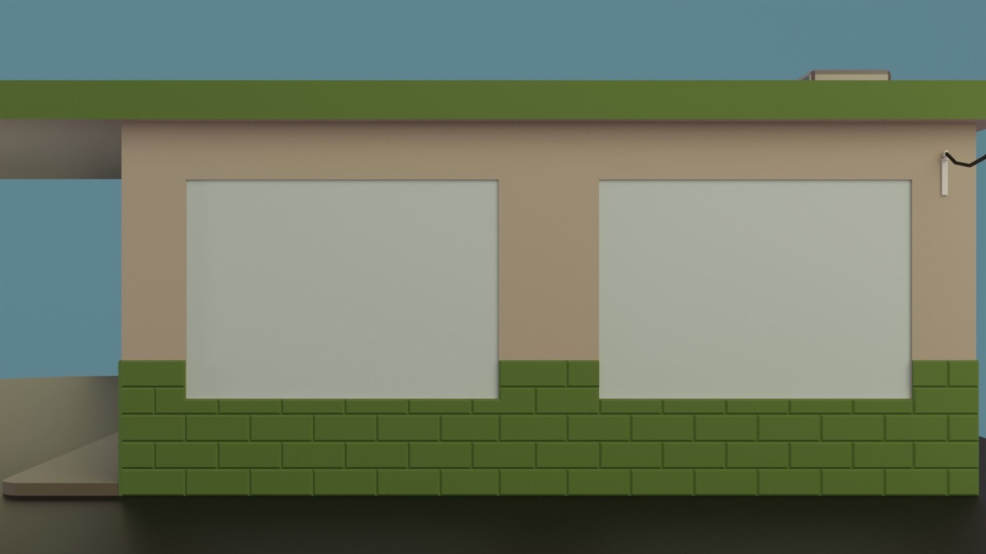 Gas station Low-poly 3D model_6