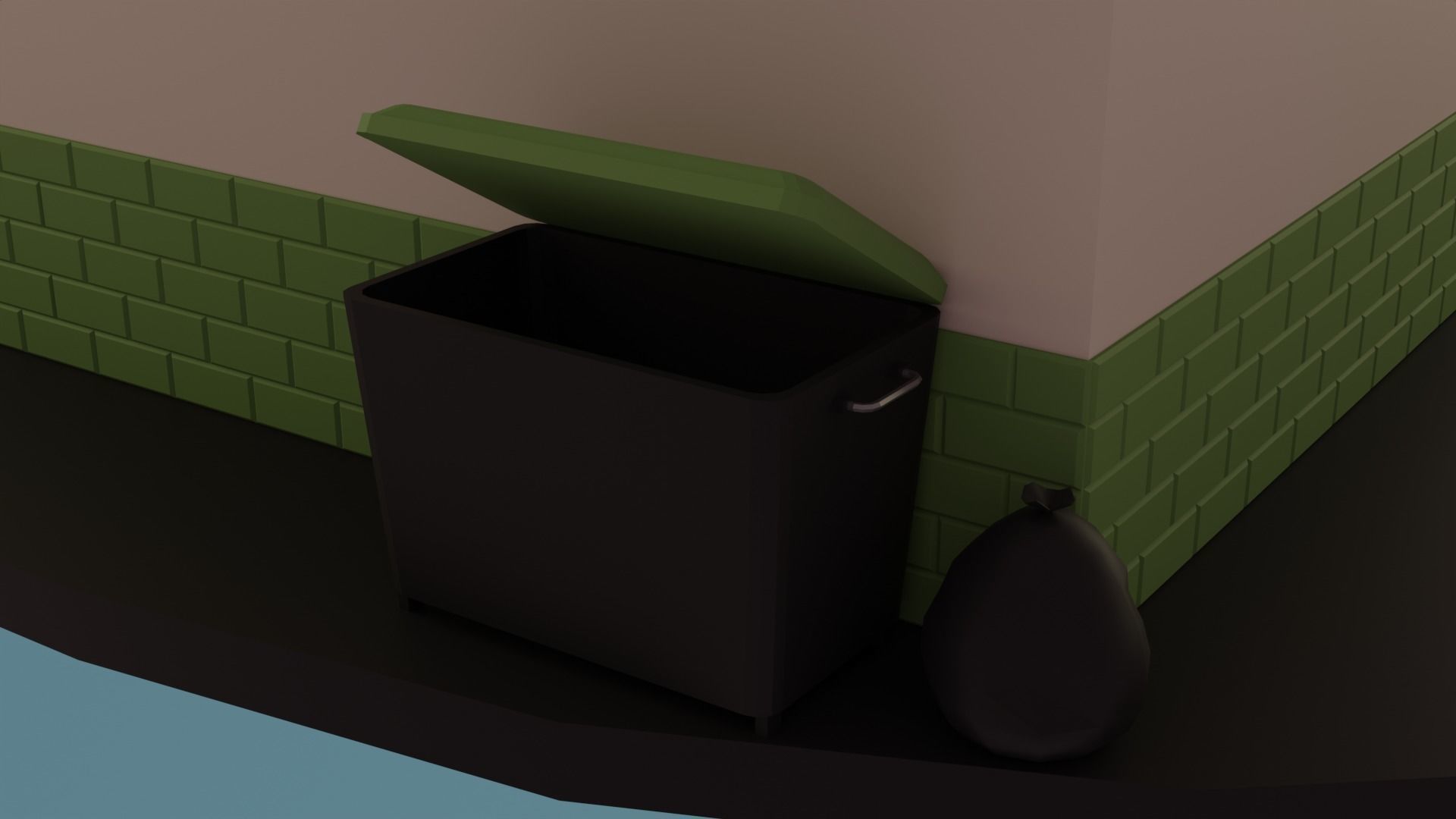 Gas station Low-poly 3D model_8