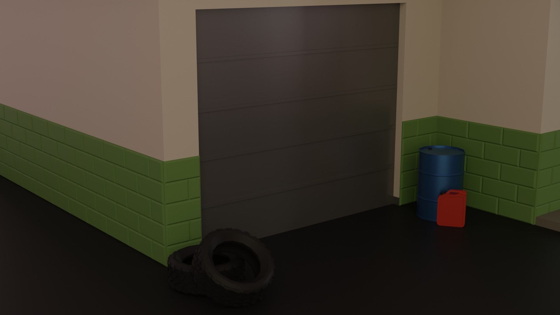 Gas station Low-poly 3D model_9