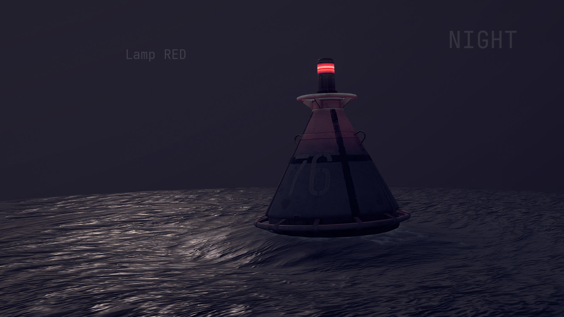 Buoy River RB-4-01 Left Danger Mark Low-poly 3D model_12