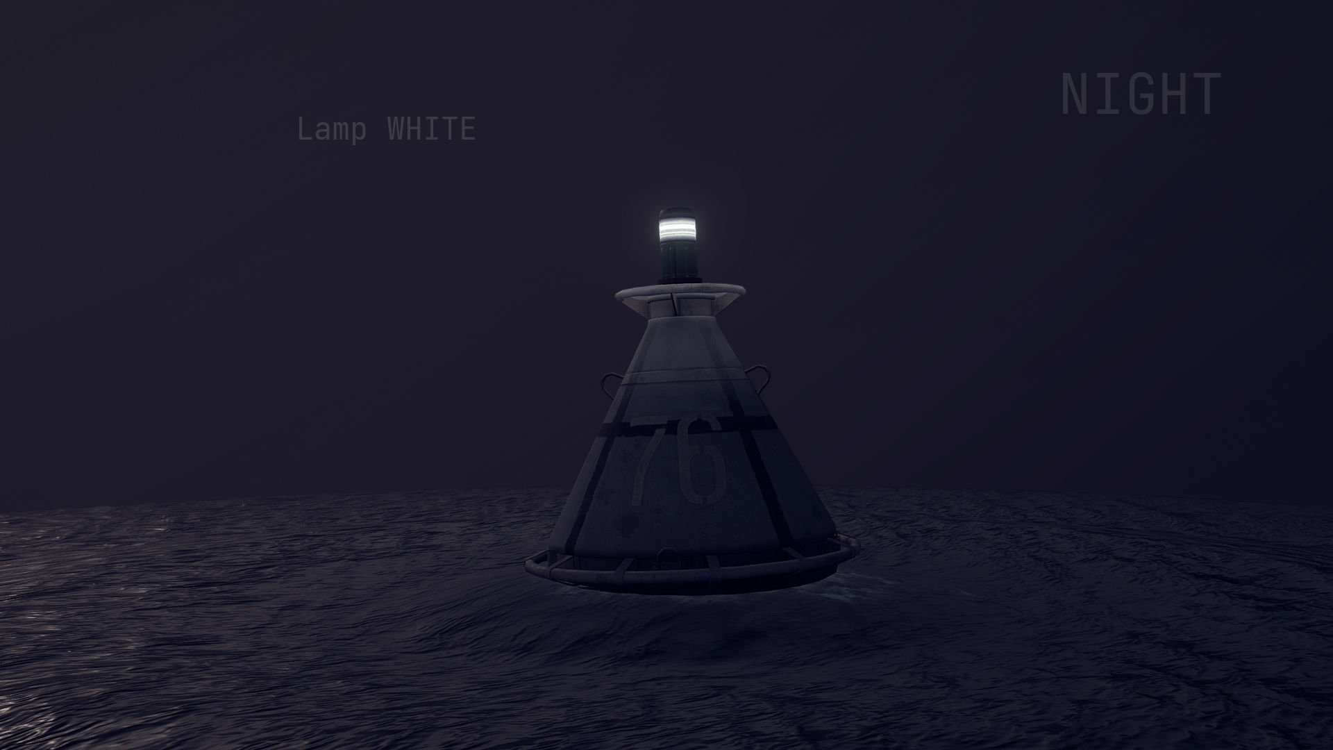 Buoy River RB-4-01 Left Danger Mark Low-poly 3D model_11