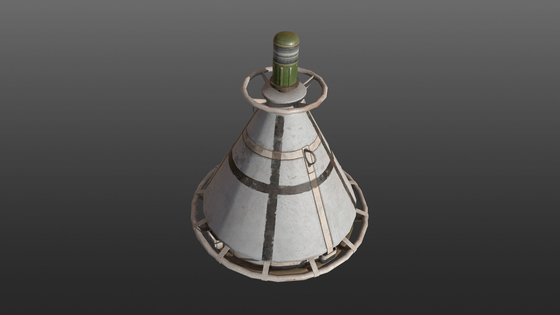 Buoy River RB-4-01 Left Danger Mark Low-poly 3D model_21