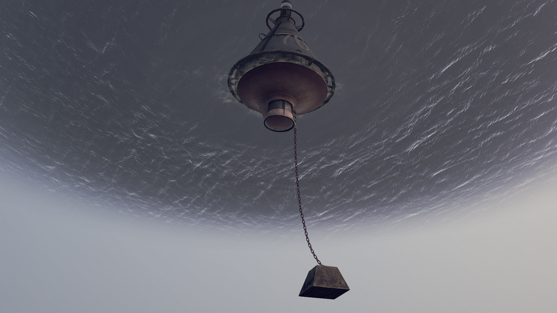 Buoy River RB-4-01 Left Danger Mark Low-poly 3D model_6