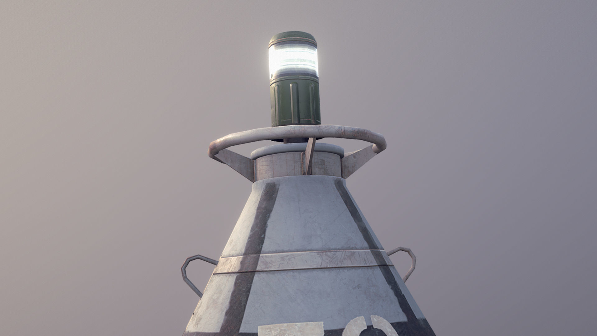 Buoy River RB-4-01 Left Danger Mark Low-poly 3D model_10