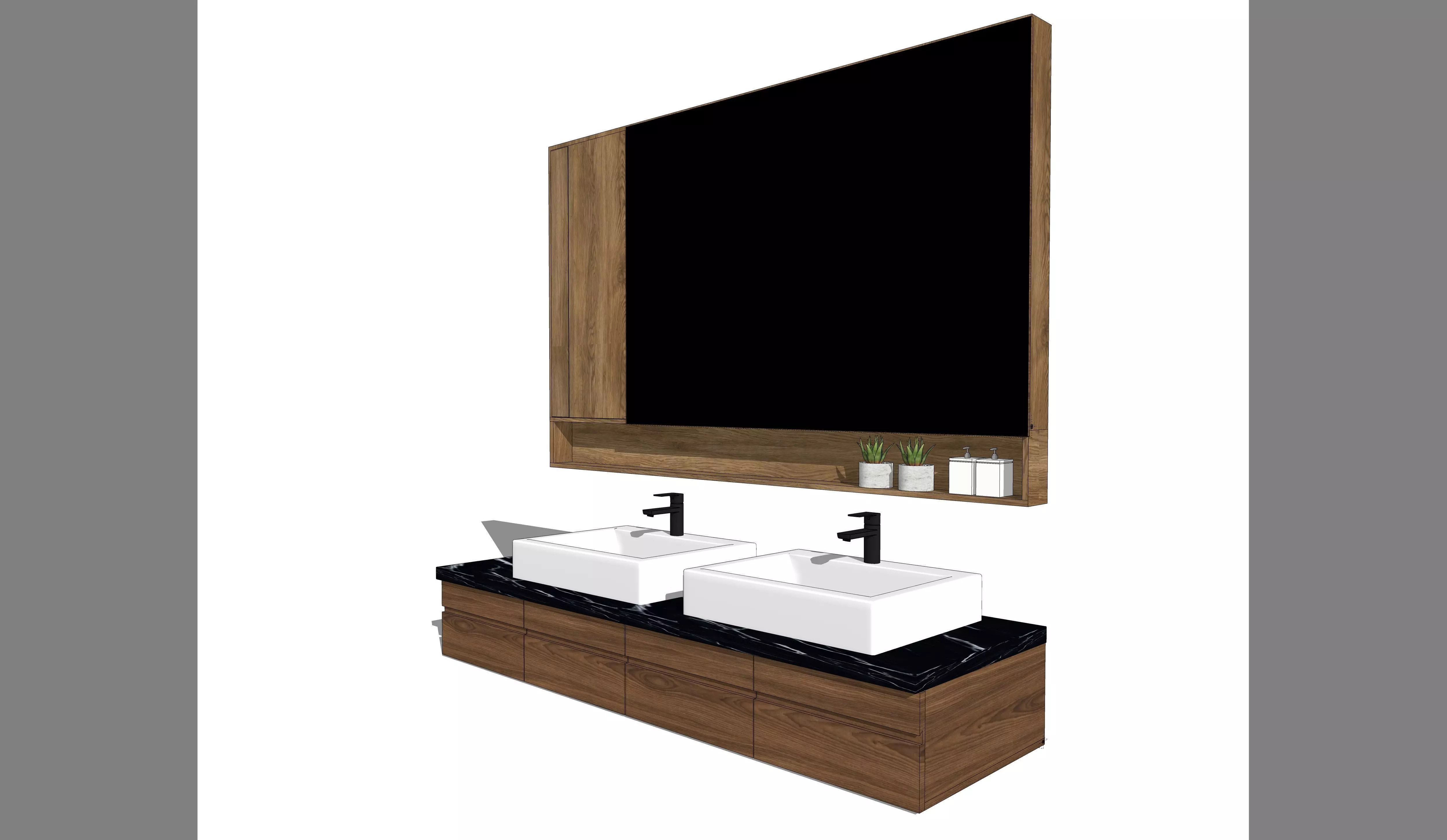 bath cabinet Low-poly 3D model