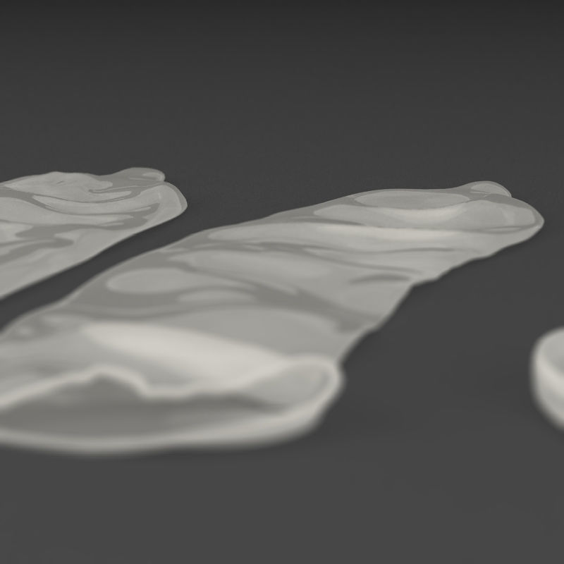 Condoms three pieces of plastic 3D model_1