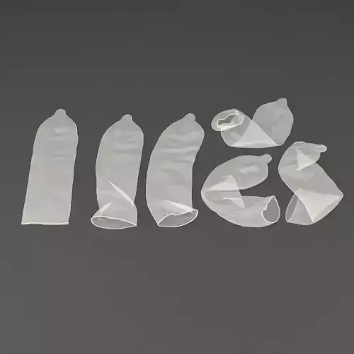 Condoms three pieces of plastic 3D model
