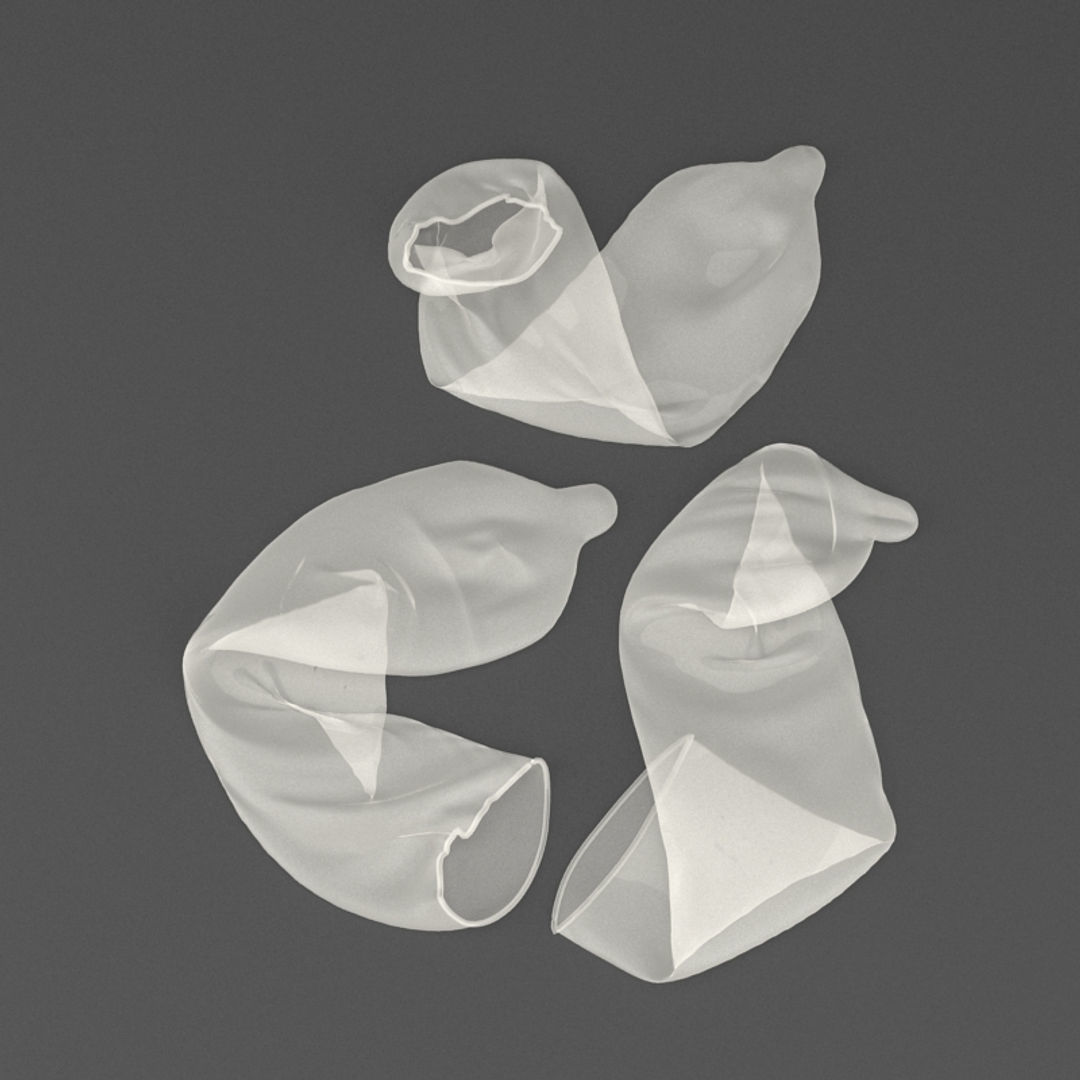 Condoms three pieces of plastic 3D model_7