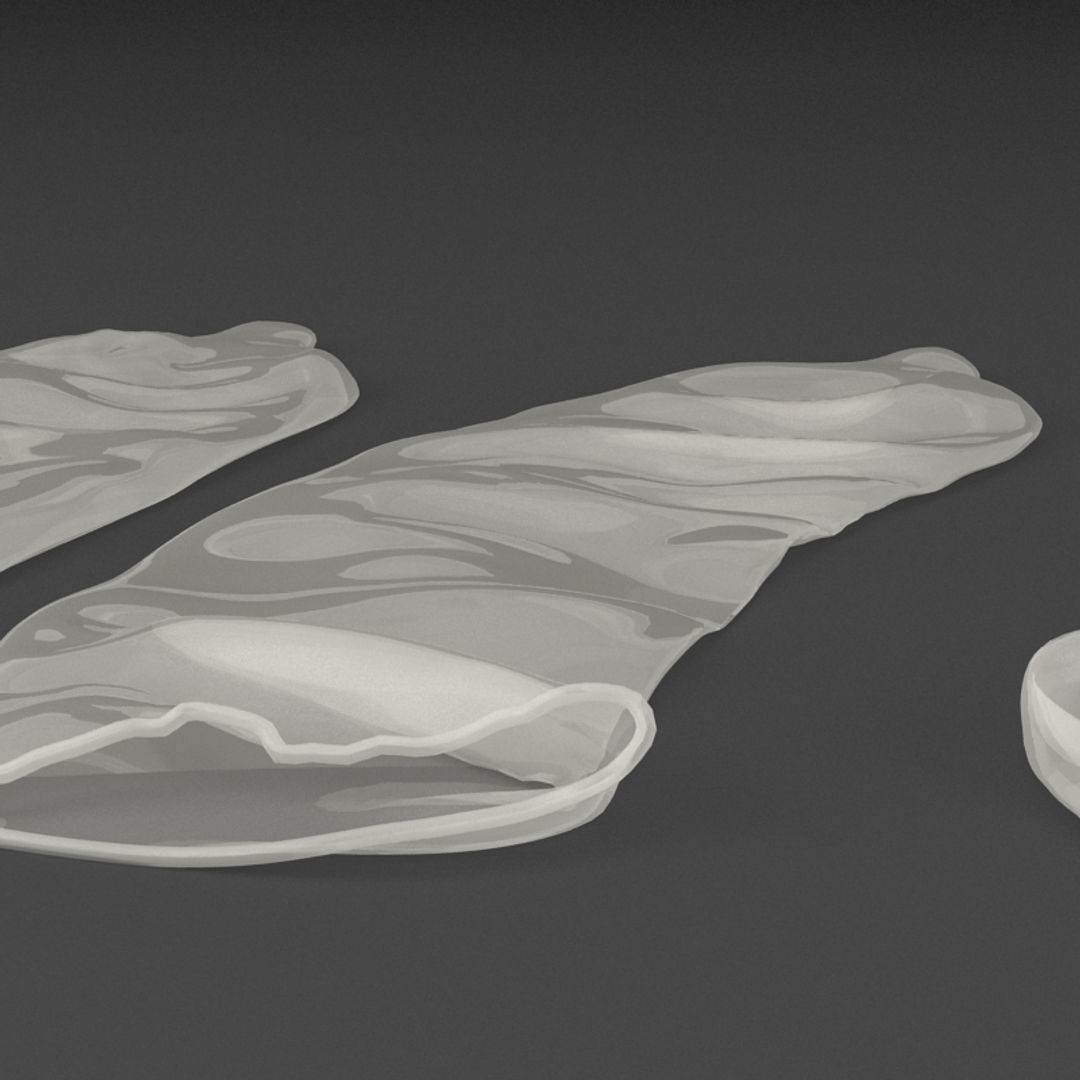Condoms three pieces of plastic 3D model_8