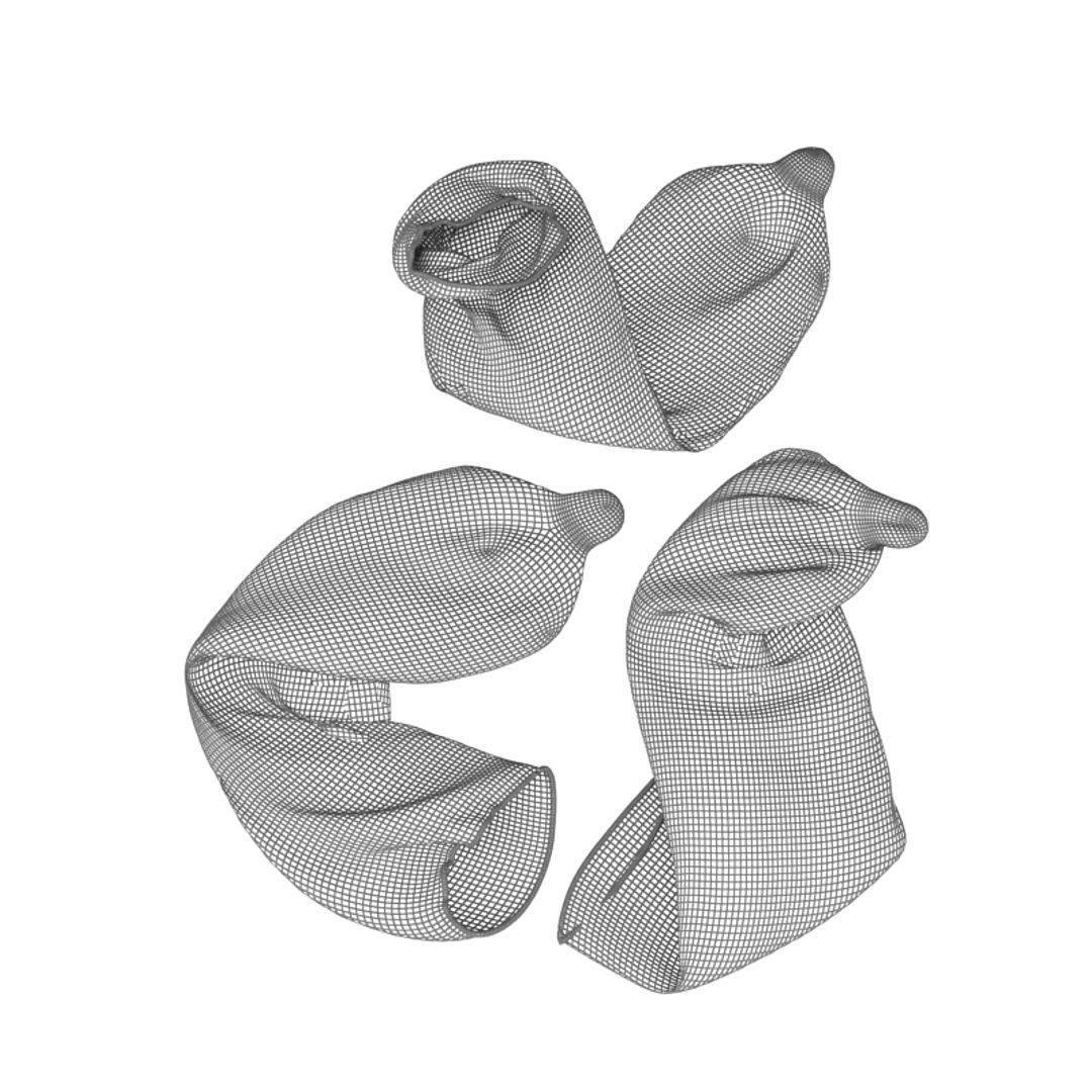 Condoms three pieces of plastic 3D model_6