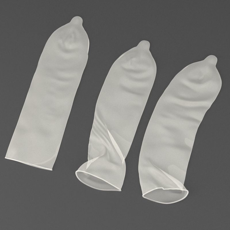 Condoms three pieces of plastic 3D model_4