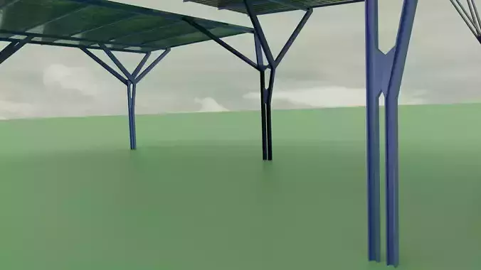 Solar Panel Structure -  Low-poly 3D model - pbr