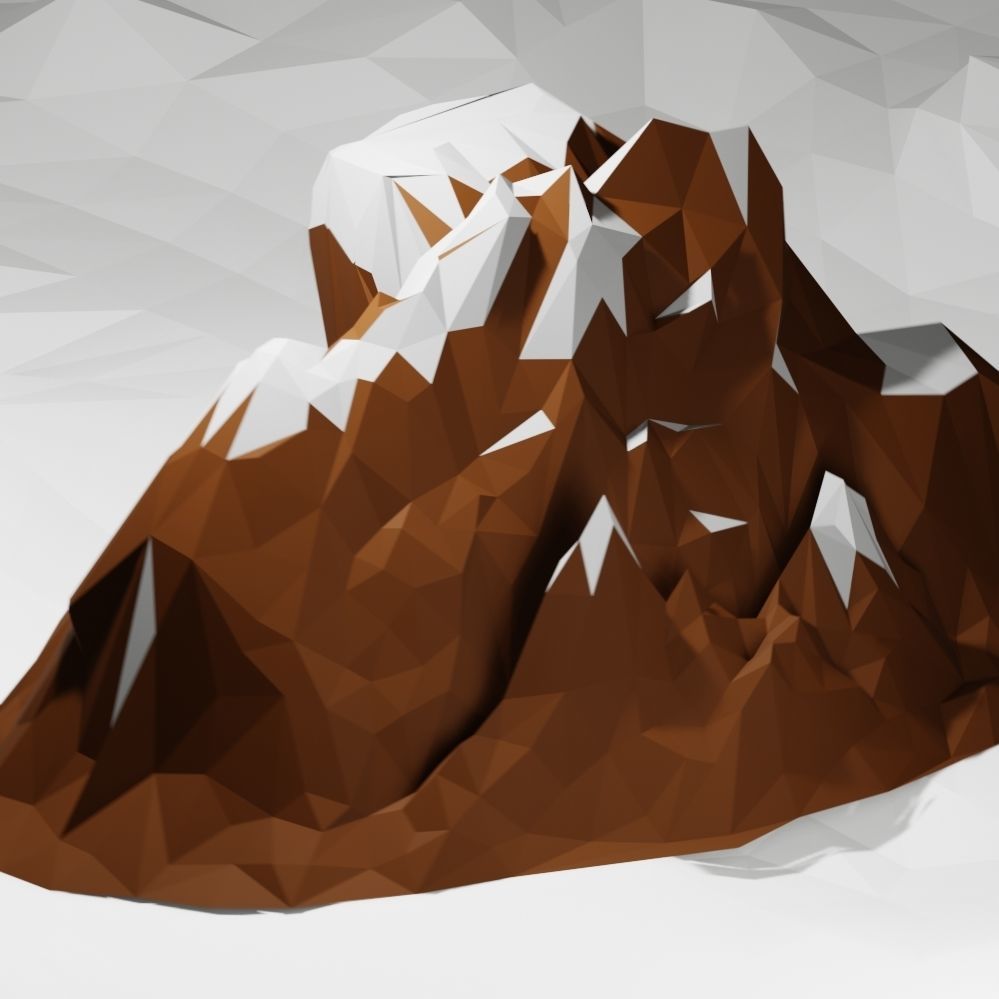 Low Poly Nature Mountain Low-poly 3D model_7