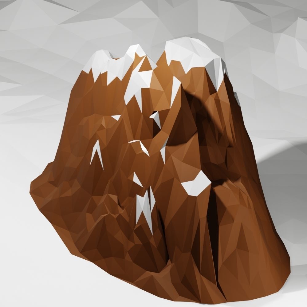 Low Poly Nature Mountain Low-poly 3D model_6
