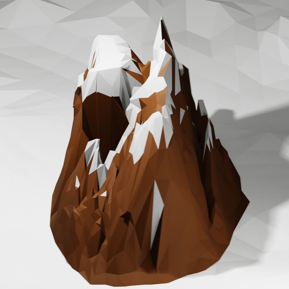 Low Poly Nature Mountain Low-poly 3D model_8