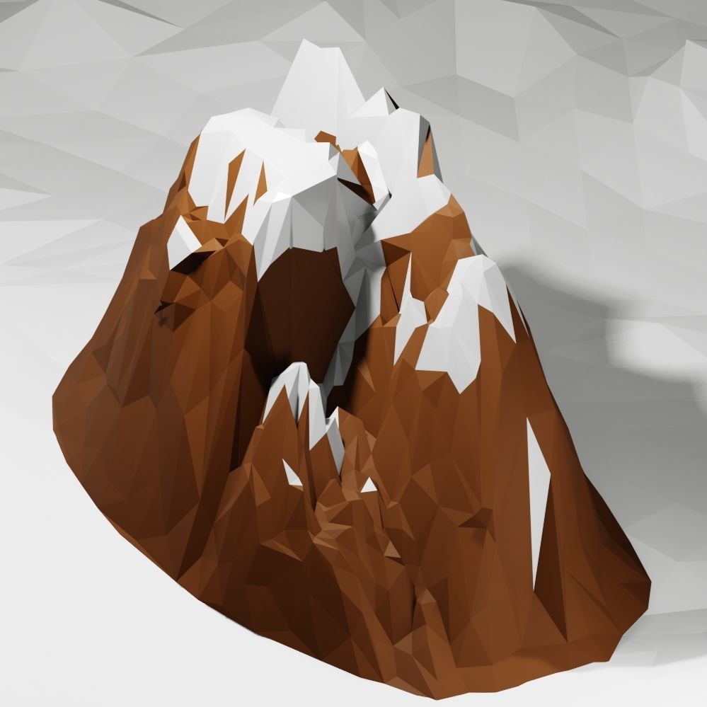 Low Poly Nature Mountain Low-poly 3D model_3
