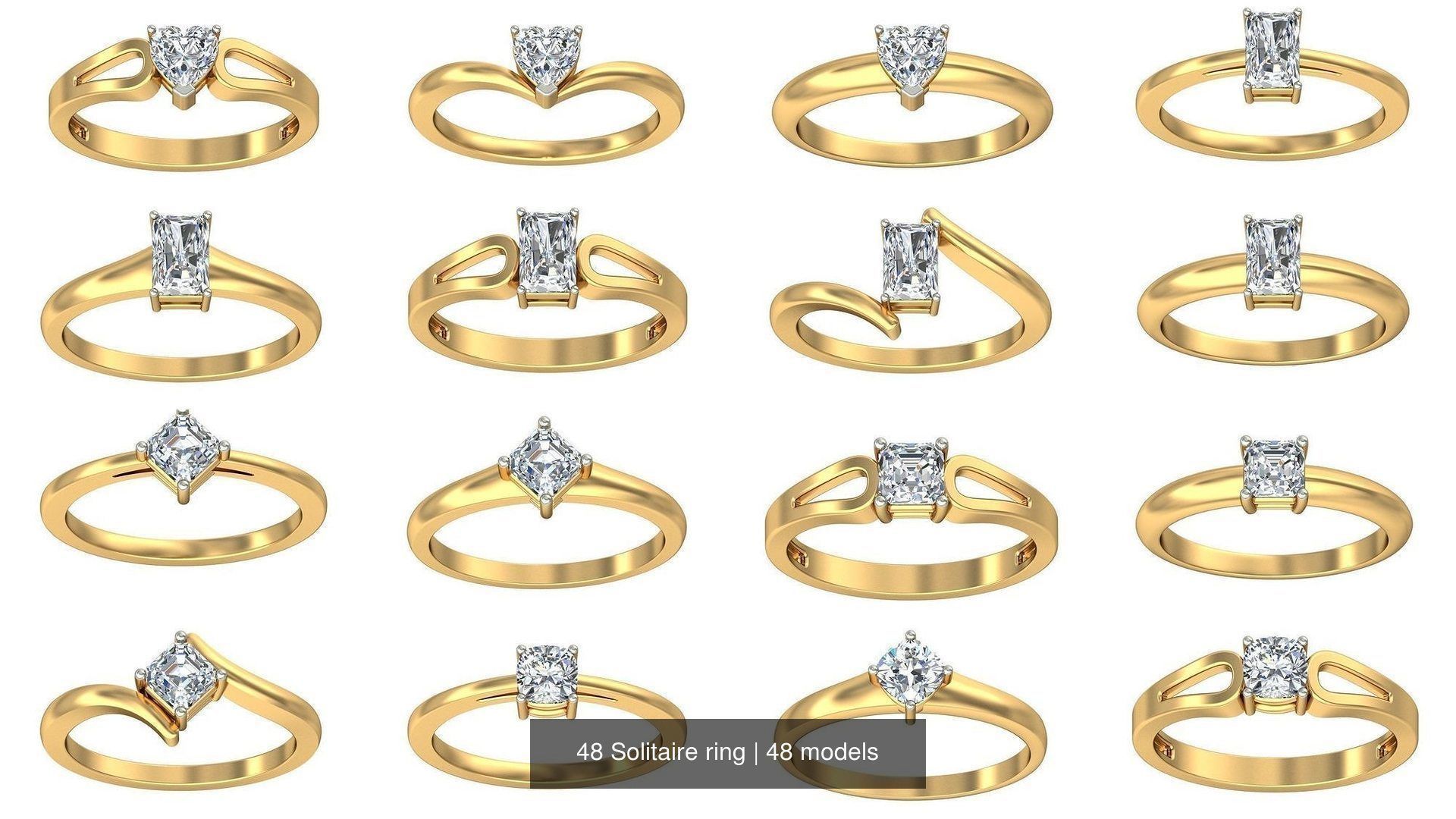 48 Solitaire ring 3D Model Collection_4