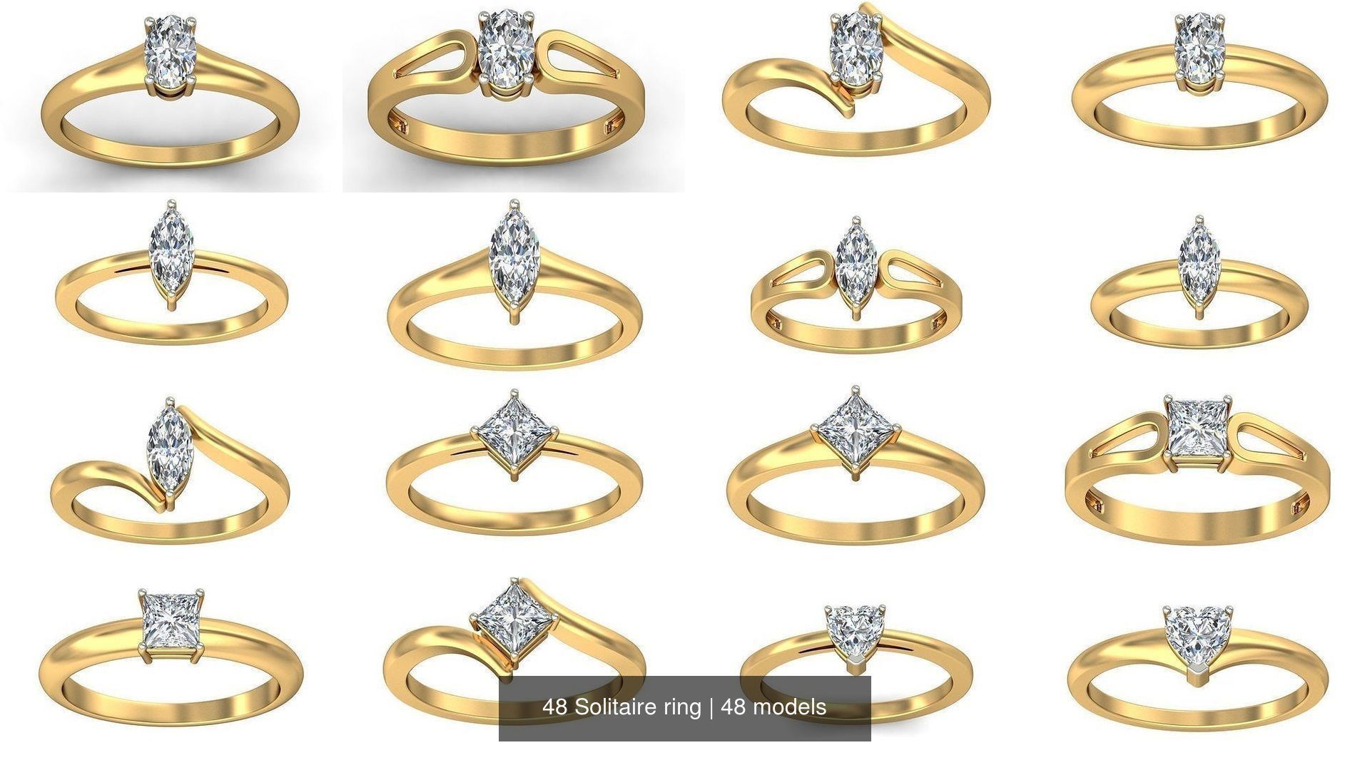 48 Solitaire ring 3D Model Collection_2