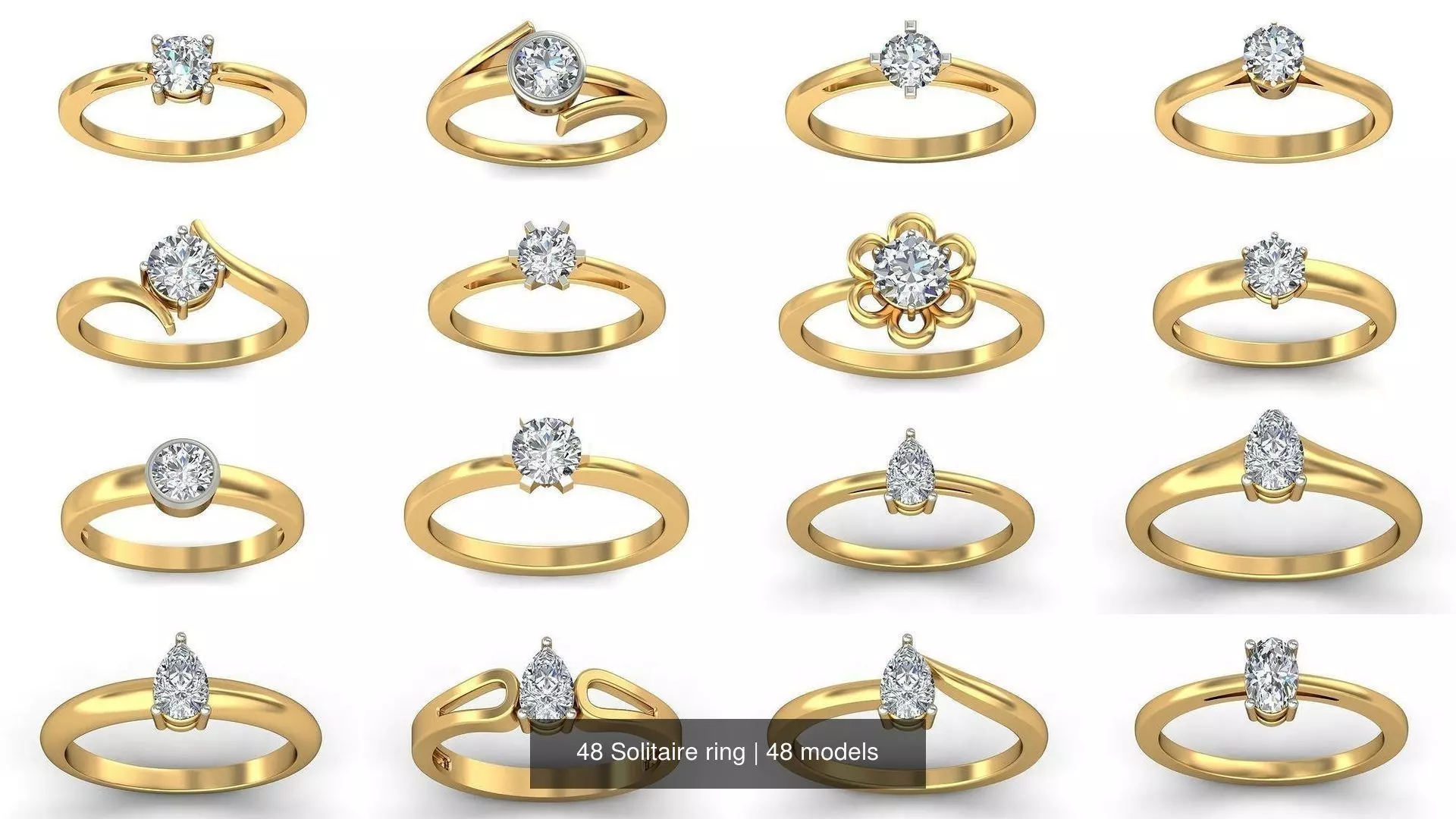 48 Solitaire ring 3D Model Collection_0