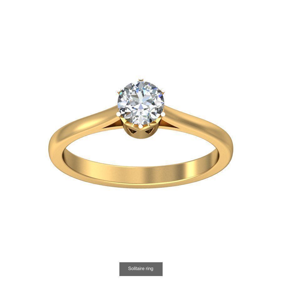 48 Solitaire ring 3D Model Collection_8