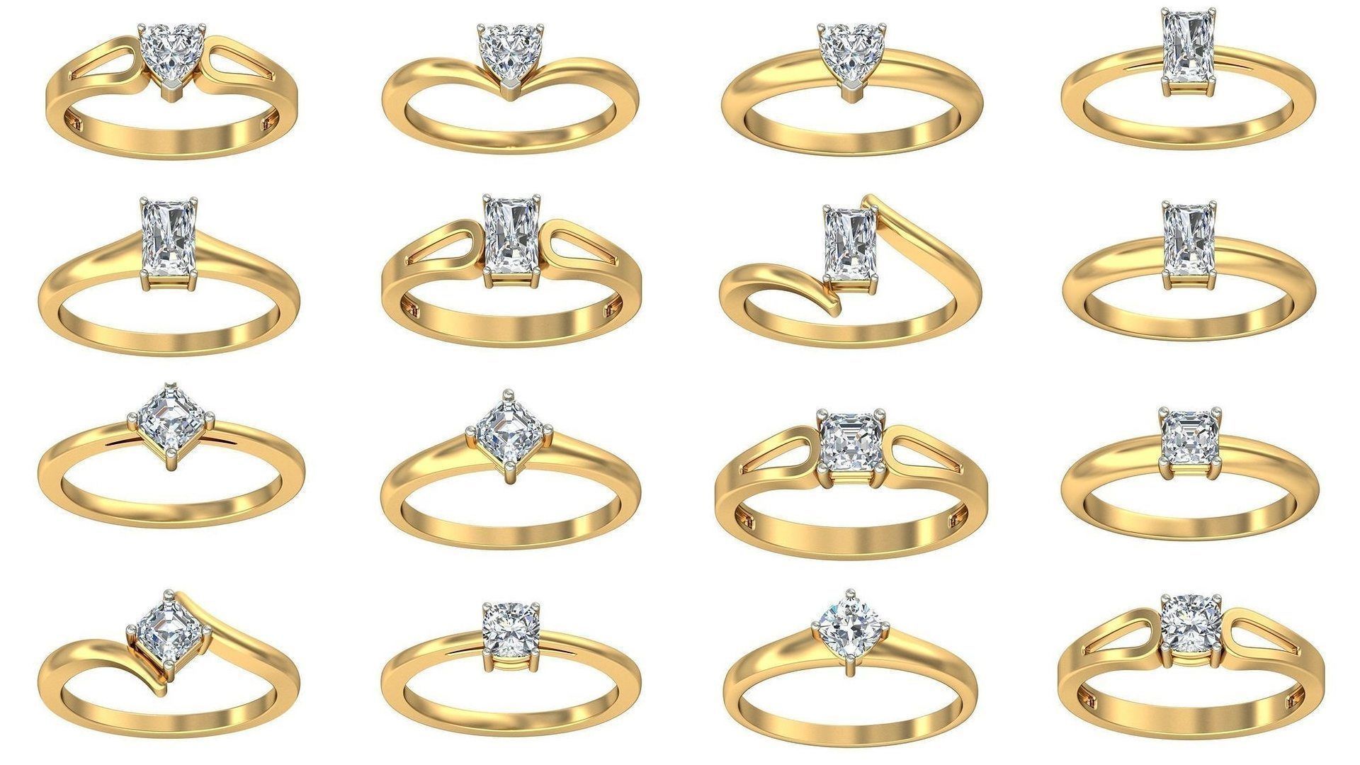 48 Solitaire ring 3D Model Collection_3