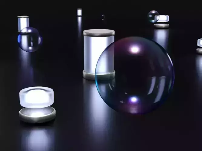 Colour Bubbles Glass Light Tube for 3d blender model