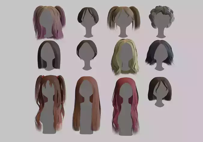 hairstyles collection different colored hairs