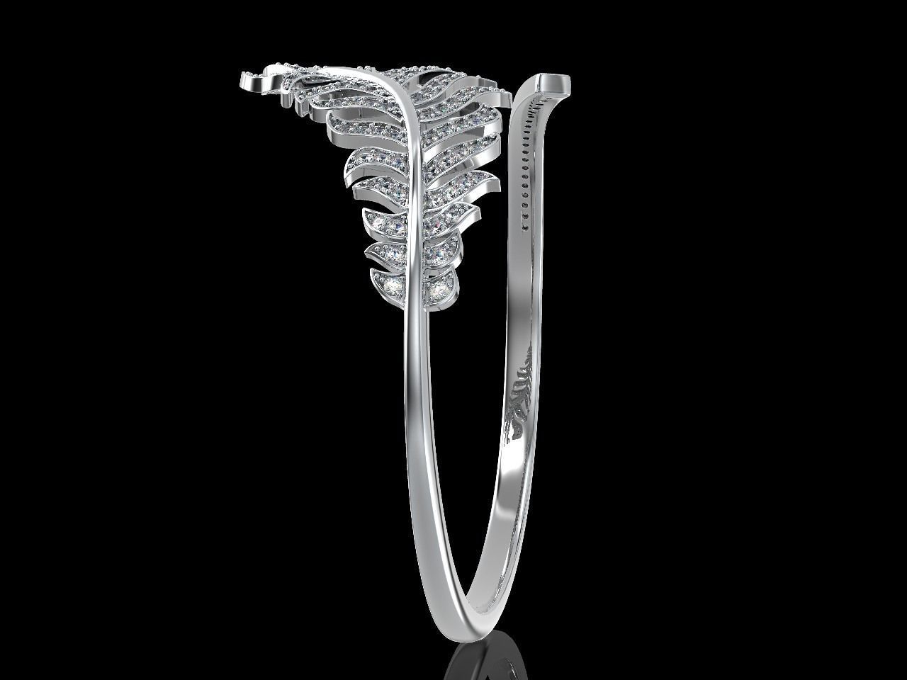 Bracelet feather  3D print model_3
