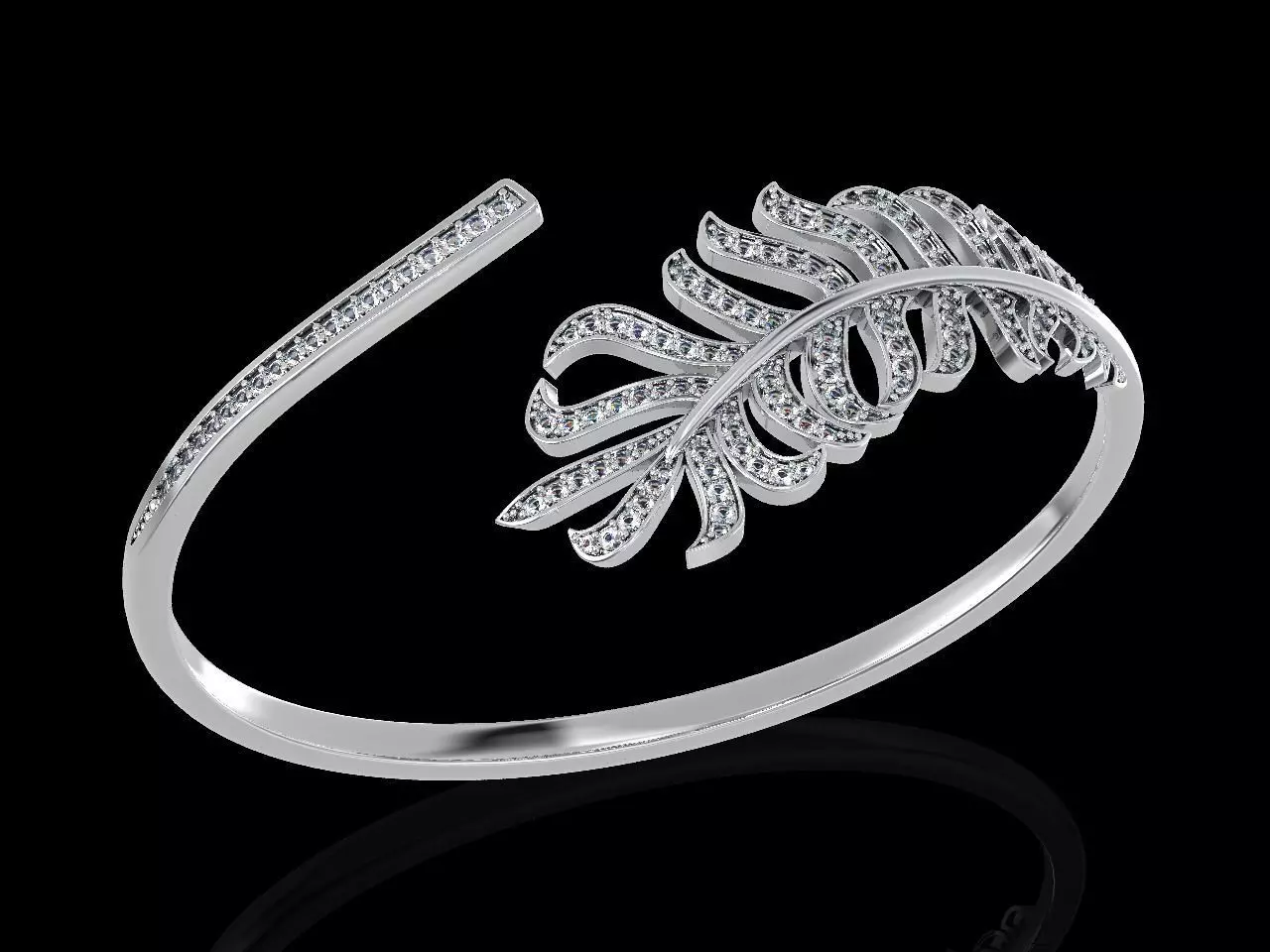 Bracelet feather  3D print model_0