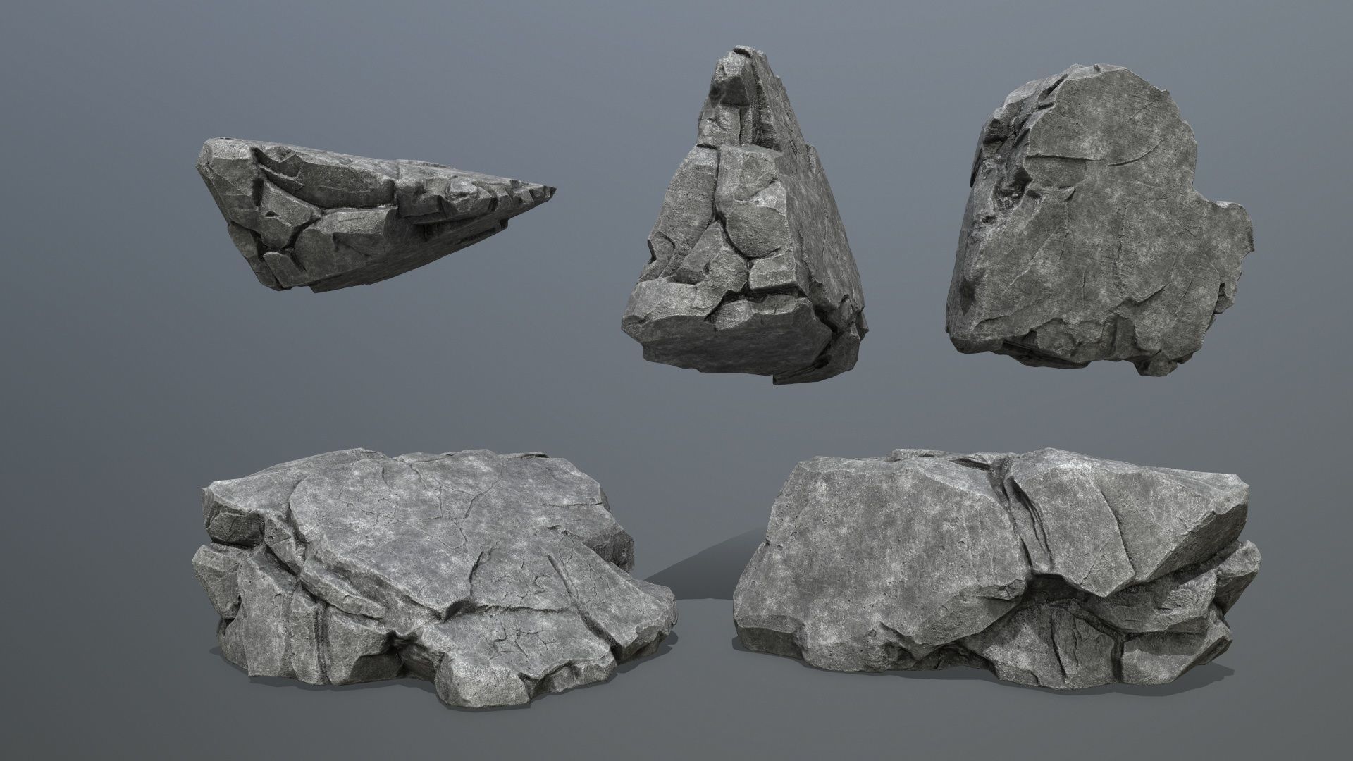 rocks rock Low-poly 3D model_10