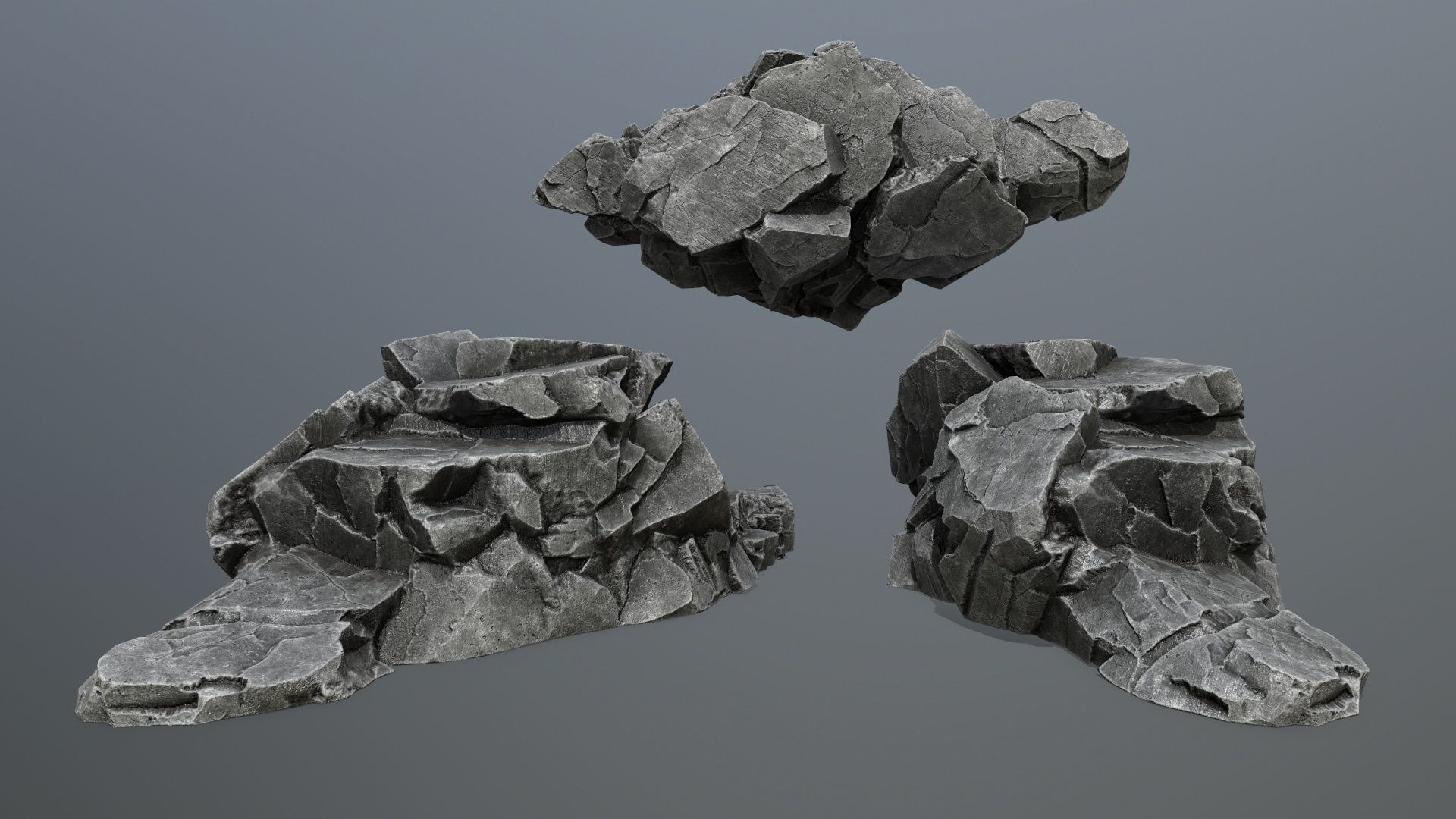 rocks rock Low-poly 3D model_9