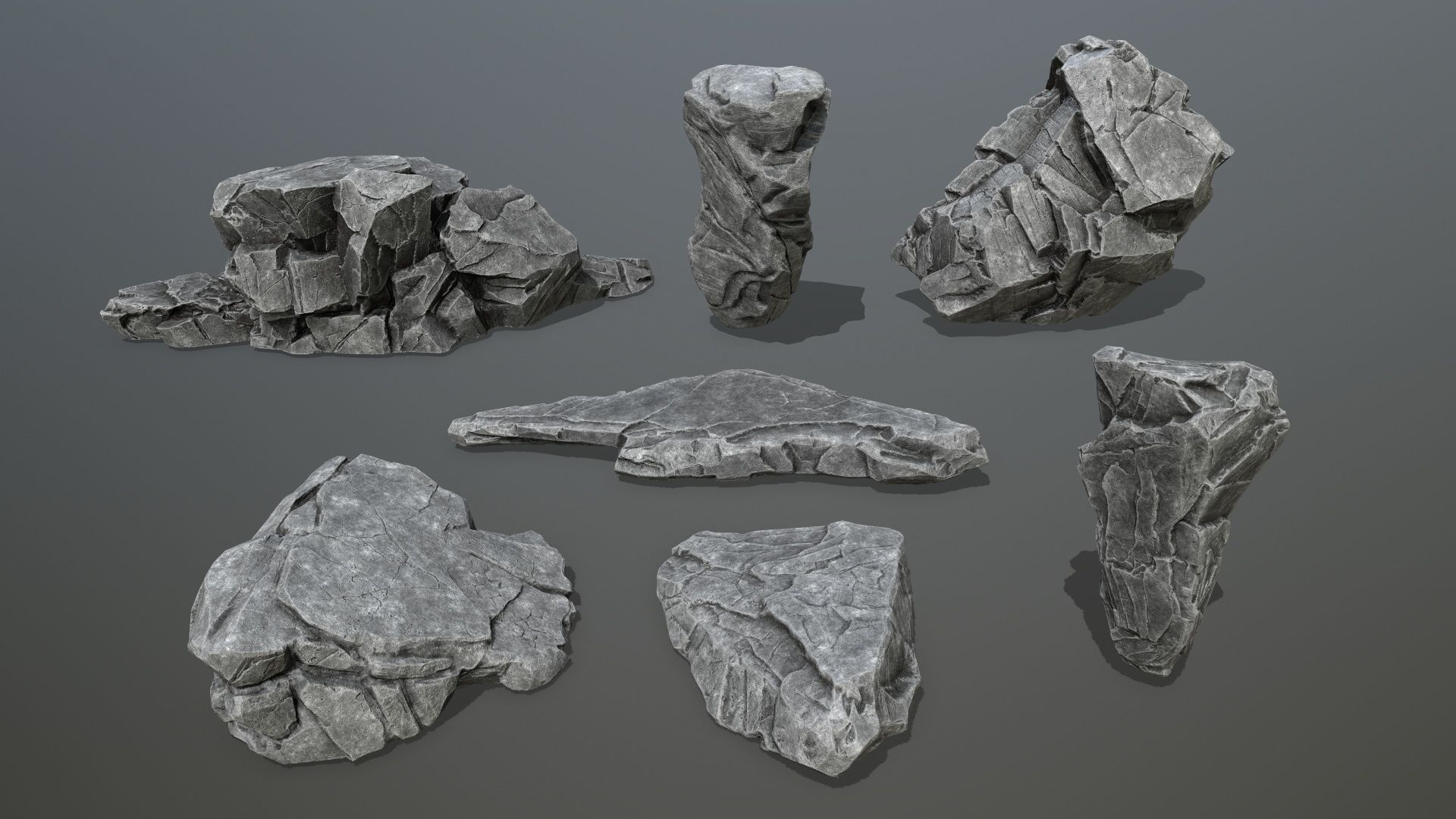rocks rock Low-poly 3D model_1