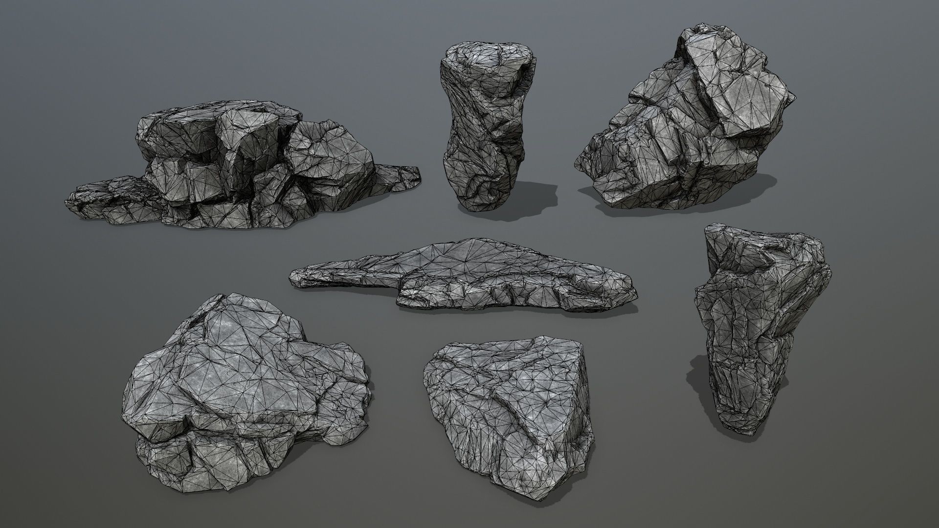 rocks rock Low-poly 3D model_16