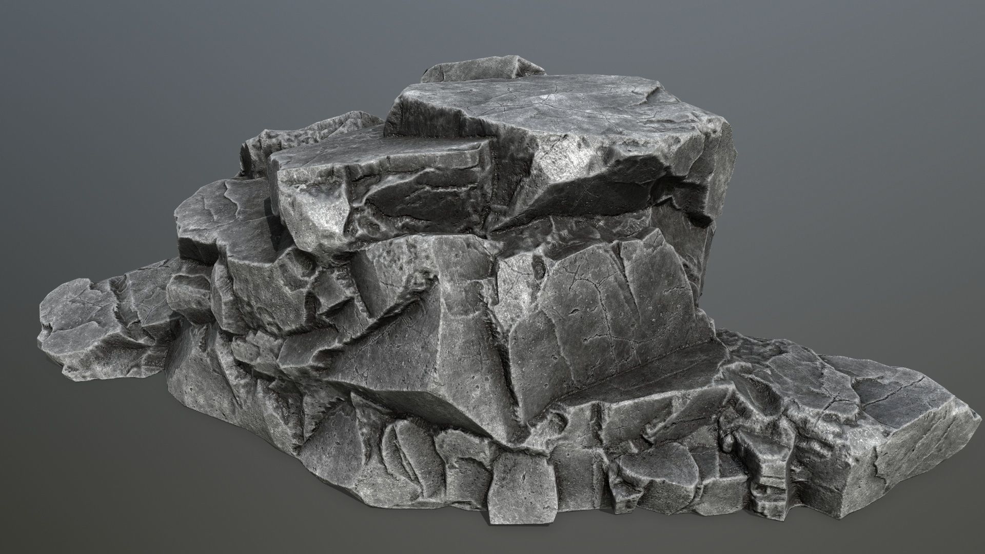 rocks rock Low-poly 3D model_2