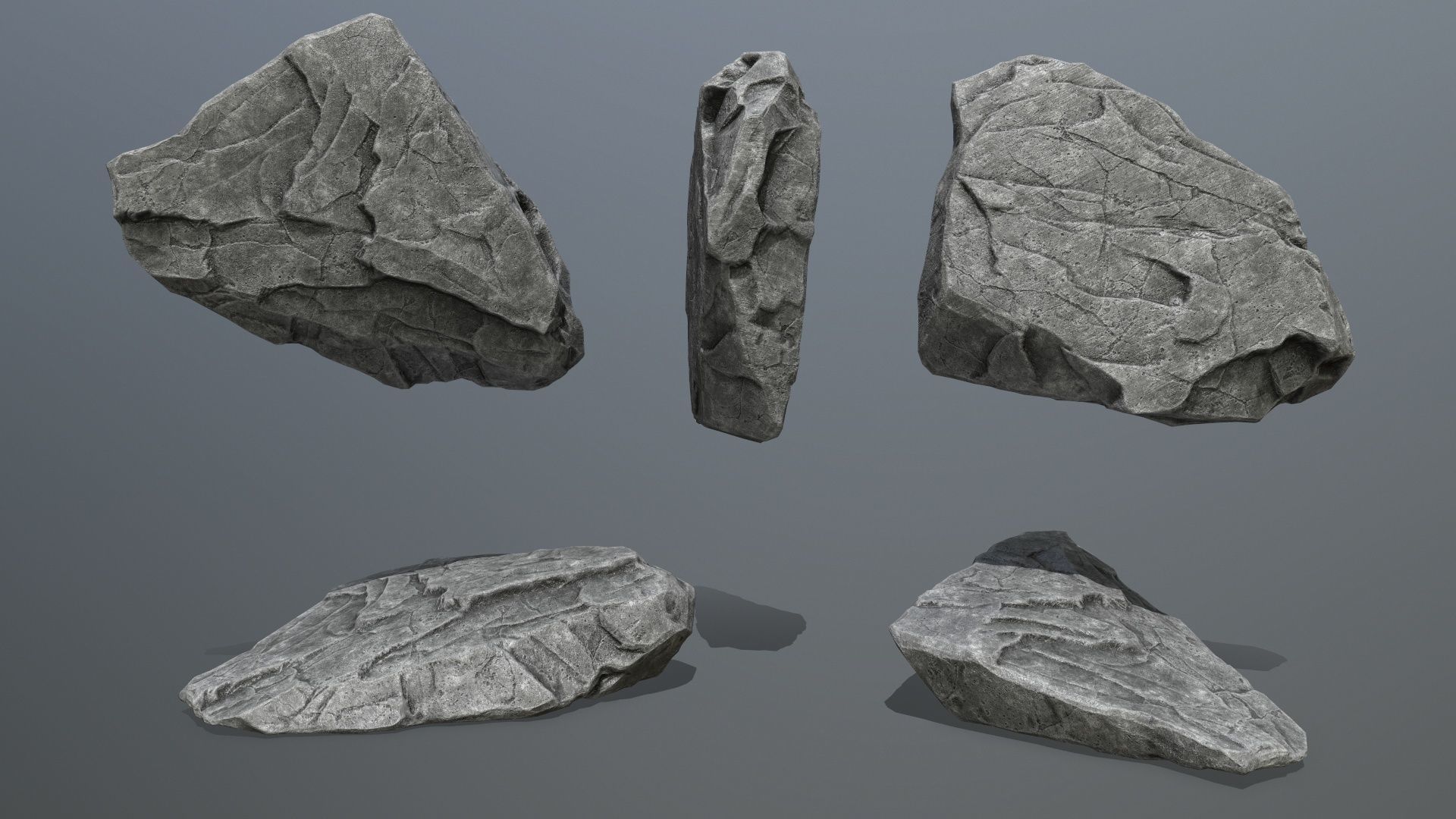 rocks rock Low-poly 3D model_14